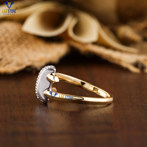 0.325 TDW bague en diamant coupe ronde diamant labgrown 18K or jaune Hpht/Cvd bijoux en diamant - Product Image 3