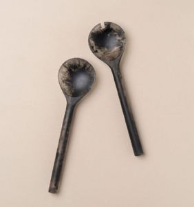 Vaisselle en résine 100% écologique fabriquée à la main, couverts, outils à salade, grand ensemble cuillère-fourchette, prix abordable, fourchette à servir, cuillère - Product Image 3