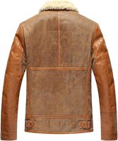 Blouson aviateur en cuir pour homme, vestes d'hiver chaudes en peau de mouton, manteau aviateur