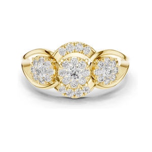 แหวนเพชรคลัสเตอร์ 0.522 กะรัต สำหรับผู้หญิง ความใส VVS-VS EF ทอง 18KT, 14KT, 10KT และเงิน 925  ทองชมพู, ทองเหลือง, ทองขาว - Product Image 1