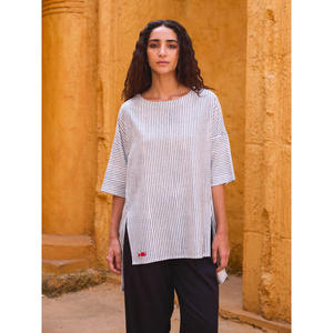 Conjunto de Top y Pantalones Cortos a Rayas de Algodón Tejido Nira para Niñas - Product Image 3
