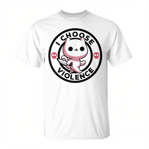 Aujourd'hui, je choisisse le T-shirt « Violence Cat » : un vêtement promotionnel pour chat, ironique et sarcastique. - Product Image 2