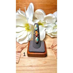 Bague Pearline Spencer Mohave en turquoise et argent sterling, plaquée or rose, en acier inoxydable, sertie de pierres, cadeau tendance - Product Image 1