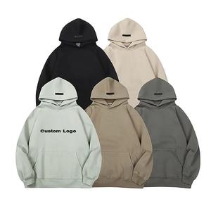 Haute qualité unisexe hommes sweats à capuche motif solide hiver sweats broderie personnalisée Logo en gros blanc Streetwear pull - Product Image 5