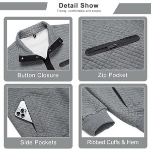 Venta al por mayor de sudaderas con cuello vuelto antiarrugas, sudaderas clásicas y cómodas para hombres - Product Image 5