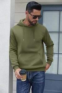 Sweats à capuche décontractés d'hiver pour hommes couleur unie 100% coton coupe régulière séchage rapide écologique respirant vêtements de mode - Product Image 4