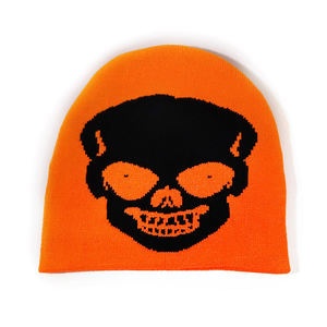 Gorro de Punto Unisex con Diseño de Calavera, Cálido para Invierno, Acrílico Jacquard, Colorido, para Fiestas - Product Image 3