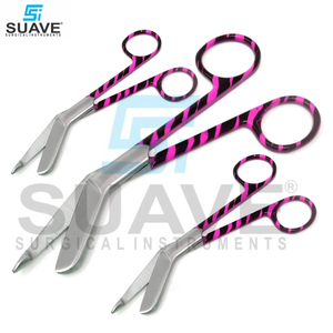 Ciseaux à bandage chirurgical en acier inoxydable poignée de couleur de qualité supérieure ciseaux à pansement de 3.5 pouces par SUAVE INSTRUMENTS SURGICAUX - Product Image 3