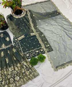 ชุดผ้าชอราดูแมทที่พร้อมใช้ในสำนักงานพร้อมการถักแจ็คการ์ดร่วมสมัยและรายละเอียด zari - Product Image 4