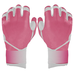 Best Selling Customized Pink White Colour Long Cuff Durable Breathable Baseball Batting Gloves for Professional Baseball <b>Games</b> - Product Image 1
