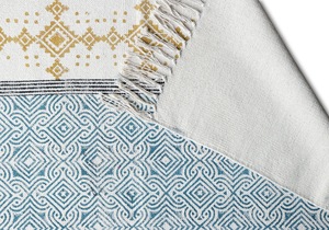 Esteras de Yoga con patrón de zigzag de diseñador y alfombras con estampado de bloques de mano 100% hermosas alfombras bordadas para el hogar, decoración para sala de estar, uso en coche - Product Image 4