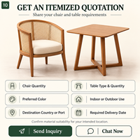 Ensemble de table et chaises de style rustique pour café, mobilier moderne nordique en bois de frêne, fauteuils en rotin pour restaurant, café