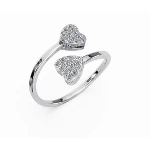 Anillo Premium de Oro con Diamantes Redondos de 0.183 Ct, Diseño Reina de Corazones con Llamas Gemelas, 9 KT, 14 KT, 18 KT, Venta al Por Mayor, Proveedor OEM - Product Image 5