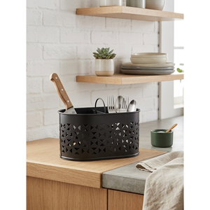 Organizer per Utensili da Cucina in Metallo Zincato – Organizer per Forchette, Cucchiai e Coltelli - Product Image 2