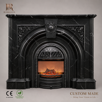 Cheminée décorative de luxe en marbre, pierre naturelle personnalisée, en onyx rainuré, pierre calcaire, marbre noir électrique pour télévision