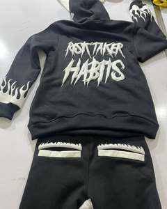 Bas quantité minimale de commande 100% coton adulte à manches longues survêtement avec fermeture à taille élastique sérigraphie survêtement fabriqué au Pakistan - Product Image 3