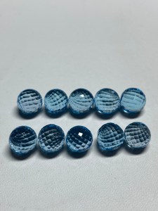 Topacio Azul Natural, Gema Facetada, Nueva, Limpia, Suelta, para Joyería de Moda, Efecto Ojo de Gato, Encerado/Enrasado - Product Image 2