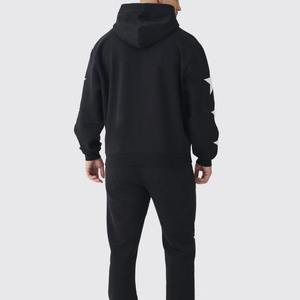 Survêtement pour hommes avec logo personnalisé 100% coton épais imprimé bouffant ourlet brut d'hiver Survêtement Plus Size Options - Product Image 2