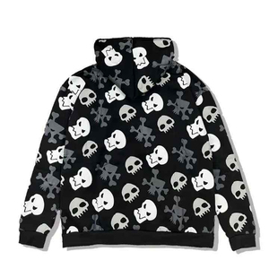 เสื้อฮู้ดซิปเต็มตัวลายหัวกะโหลก สไตล์ Y2K กอธิค สตรีทแวร์ แจ็คเก็ตขนแกะโอเวอร์ไซส์ ฮิปฮอป พิมพ์ลายทั่วตัว พังก์ร็อก เสื้อฮู้ดแบบซับลิเมชั่น - Product Image 2