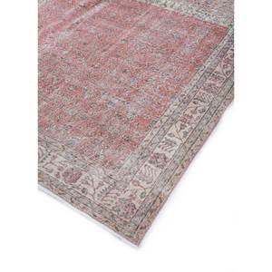 Alfombra de Lana Anudada a Mano Vintage Pae-2090 de Gran Tamaño, Diseño Floral Rojo y Naranja para Sala de Estar, Pasillo, Habitación Juvenil, Modelo Rectangular - Product Image 2