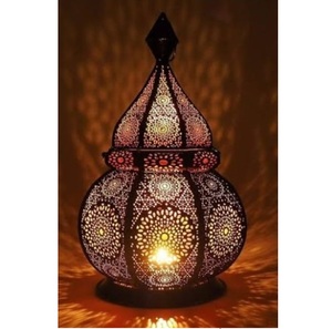 Accessoires de décoration pour la maison, la chambre et le balcon, lanterne à bougie en aluminium marocain décorative, style unique - Product Image 2