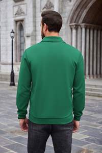 <b>Men's</b> <b>Half</b> <b>Zip</b> Quarter <b>Zip</b> Pullover Long Sleeve Winter Casual Fleece 100% Cotton Regular Fit Hooded Pocket <b>Sweatshirt</b> - Product Image 3