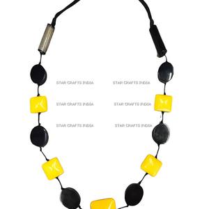 Buy Bohemian Style Colored Gemstone Beaded Collar Necklace PVD Plated Waterproof <b>Square</b> Beaded Necklace for Women - Product Image 6