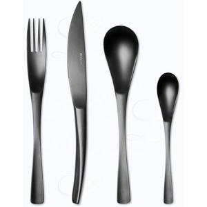 Couverts de cuisine hôtel couverts noirs ensemble de couverts en acier inoxydable à manche épais ensemble de couverts à poignée de style espagnol - Product Image 1