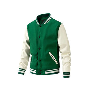 Men's Fashion Winter Baseball Jacket Men Plus Size Cotton Varsity Jackets Leather Sleeves - Product Image 6