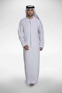 Venta al por mayor Stock elegante blanco Jubba Color sólido hombres Jubah Al Haramain árabe musulmán Thobe Dubai árabe - Product Image 2
