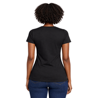 T-shirt personnalisable noir pour sororité grecque, rose et vert, en coton biologique écologique, décontracté et élégant pour femme, idéal pour l'université