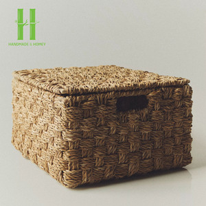 Cesta de algas marinas saludable hecha a mano, almacenamiento colgante tejido para compras, Picnic, decoraciones navideñas, regalos, cesta de lavandería OEM - Product Image 1