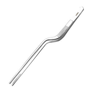 Pince à épiler professionnelle extra-longue de 16 cm en acier inoxydable, dentelée, plaquée de précision, durable, pour manucure, à pointe inclinée, pour préhension alimentaire - Product Image 1