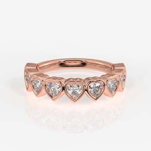 แหวนแต่งงานทอง 14K ประดับเพชรโมอิสซาไนต์ทรงหัวใจ ดีไซน์หรูหรา - Product Image 6