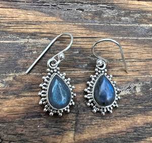 Customized Labradorite Pear Cut Bezel <b>Set</b> Drops <b>Earrings</b> 925 <b>Sterling</b> <b>Silver</b> Jewelry Natural Stone Fine Jewelry for Women - Product Image 1