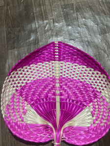 Artisan palm leaf hand fan Vietnam manufacturer for <b>interior</b> design wall hanging art and authentic oriental home <b>accessories</b> - Product Image 3