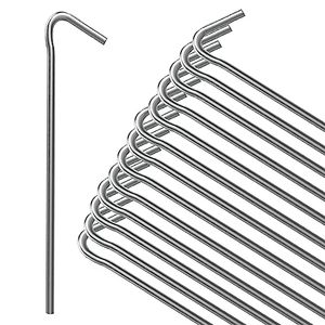 Piquets de tente en métal galvanisé Dia4mm X 20cm, robustes, pour le camping, la randonnée, les voyages, la plage et les activités de plein air - Product Image 1