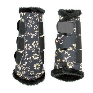 Conjunto de almohadilla para silla de montar con estampado floral, botas de cascabel, botas de protección y velo antimoscas, equipo ecuestre a juego - Product Image 4