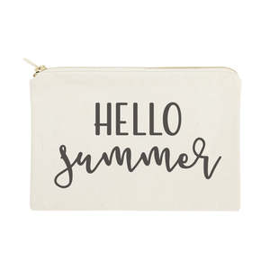 กระเป๋าเครื่องสำอางผ้าแคนวาสแบบรักษ์โลกสำหรับฤดูร้อน  กระเป๋าใส่เครื่องสำอางแบบมีซิปทันสมัย  รับสกรีนโลโก้  พกพาสะดวก ทนทาน พร้อมตัวอักษร - Product Image 1