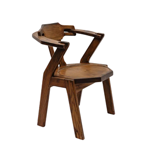Solid <b>Wood</b> Dining Arm <b>Chair</b> with Curved Backrest for Cafe Restaurant and Home Use - Product Image 3