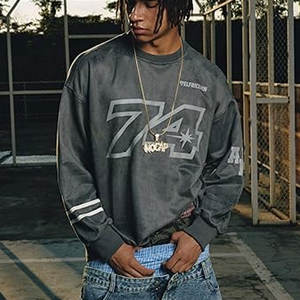 Sudadera Extra Grande para Hombre, Estilo Vintage, Lisa, de Manga Larga, con Capucha, Corte Regular, Informal, para Invierno, Personalizable, 100% Algodón - Product Image 3