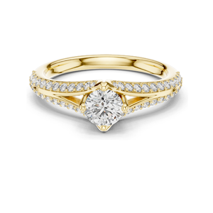 Bague en diamant de laboratoire rond de 0,832 CT, or 18 carats, 14 carats, 10 carats et argent 925, or rose, jaune, blanc, option moissanite - Product Image 2