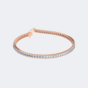 8.00CTW Emerald Bar-<b>Set</b> Diamond Tennis Bracelet - Product Image 6