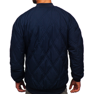 Chaqueta de invierno acolchada de béisbol de calle con mangas de cuero PU de contraste bordado de alta calidad de invierno personalizada - Product Image 3