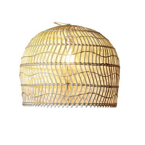 Vente en gros Abat-jour rond noir fait main avec motif ondulé en rotin Suspension décorative scandinave pour cuisine salon - Product Image 1