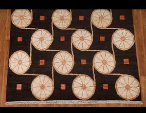 Haute qualité 5x7 moderne abstrait noué à la main laine tapis de soie brodé pour les adolescents salons hôtels Restaurants prière - Product Image 4