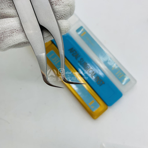 Nouvelle arrivée Pince à épiler Diamond Grip en acier inoxydable Extension de cils Pince à épiler durable Pointe en fibre Logo d'emballage pointu - Product Image 6