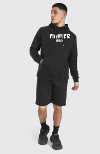 Survêtement de sport décontracté de haute qualité pantalon à jambes larges en coton lavé Boxy surdimensionné multi-coutures homme ensemble de t-shirts - Product Image 6