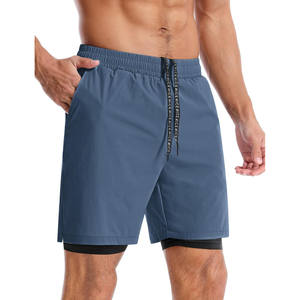 Pantalones cortos de malla atléticos personalizados con forro de compresión bolsillo para teléfono estilo deportivo para entrenamiento deportes Fitness gimnasio correr Jogging - Product Image 4