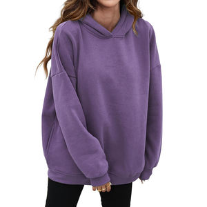 Venta al por mayor de sudaderas con capucha de las mujeres Casual Streetwear Drop Shoulder Figures Transpirable Eco-friendly Hoodies de punto para las mujeres - Product Image 1